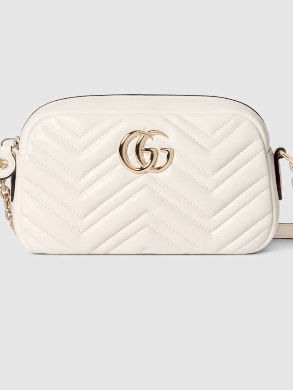 Gucci GG Marmont chevron quilted leather camera bag with gold-tone hardware